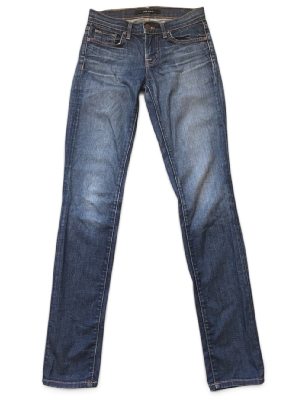 JBRAND DARK VINTAG Mid Rise Straight Slim Size 25 Dark Blue Wash